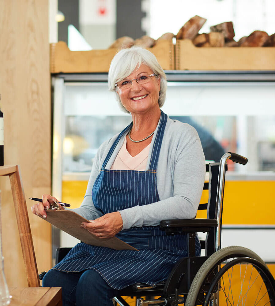 Elder woman working