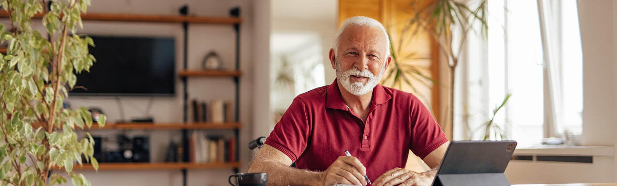 Man sitting and writing